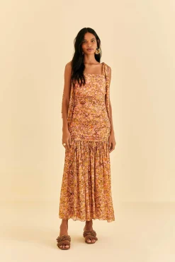  LIGHT PINK STAR FRUIT MIDI DRESS