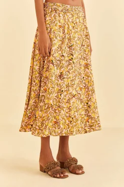  LIGHT PINK STAR FRUIT MIDI SKIRT