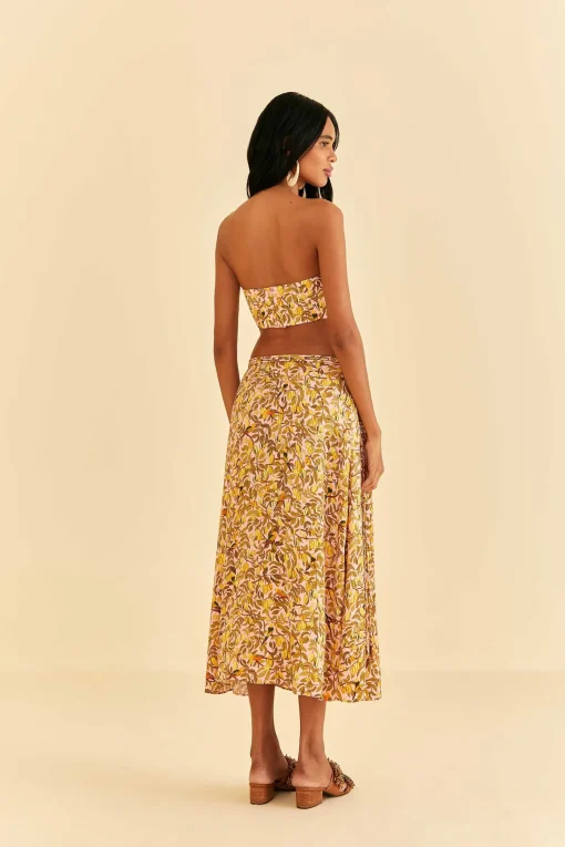  LIGHT PINK STAR FRUIT MIDI SKIRT