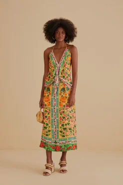 LIGHT YELLOW HEART IVY MIDI SKIRT