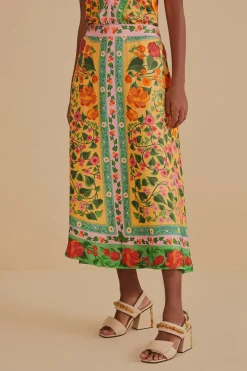  LIGHT YELLOW HEART IVY MIDI SKIRT