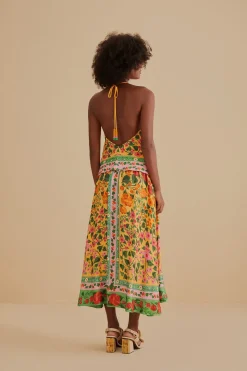  LIGHT YELLOW HEART IVY MIDI SKIRT