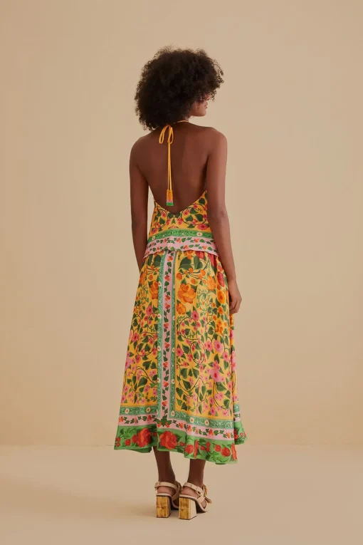  LIGHT YELLOW HEART IVY MIDI SKIRT