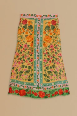  LIGHT YELLOW HEART IVY MIDI SKIRT