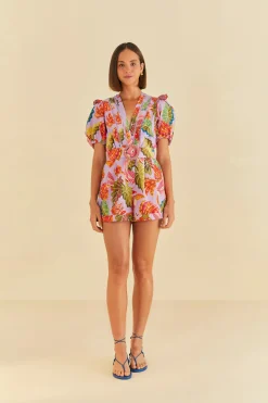  LILAC BEAKS &AMP; BANANAS V NECK ROMPER