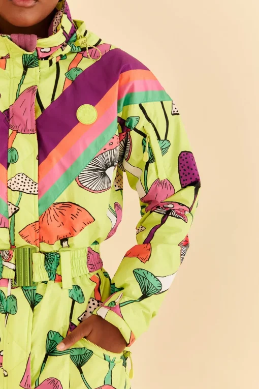  LIME GREEN NEW MUSHROOM SKI JUMPSUIT