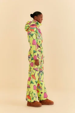  LIME GREEN NEW MUSHROOM SKI JUMPSUIT