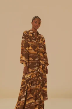  MALOCAS BEIGE LONG SLEEVE MIDI DRESS