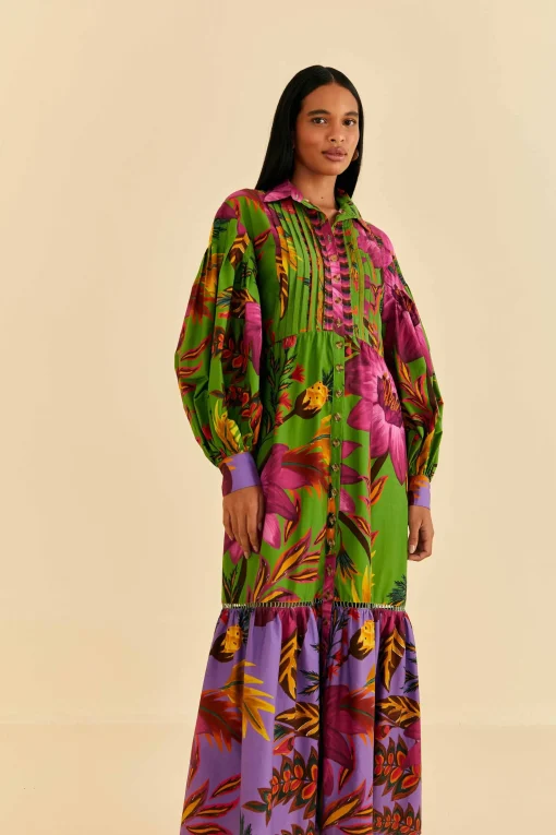  MAXI FLOWERS ORGANIC COTTON MAXI DRESS