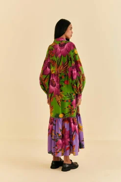  MAXI FLOWERS ORGANIC COTTON MAXI DRESS