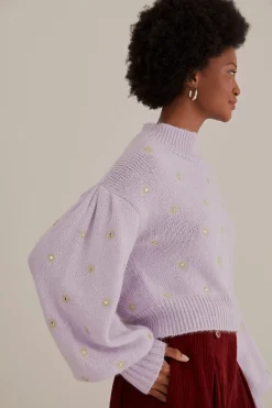  MIRROR EMBROIDERED KNIT SWEATER