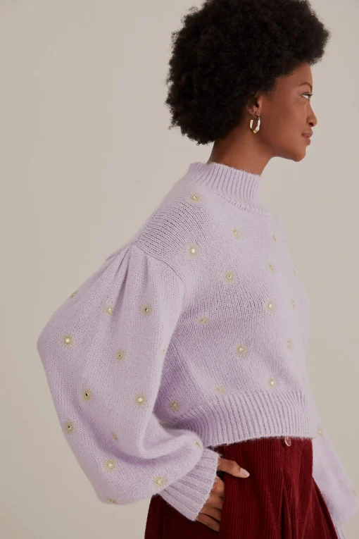  MIRROR EMBROIDERED KNIT SWEATER
