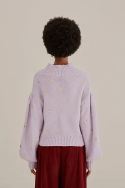  MIRROR EMBROIDERED KNIT SWEATER