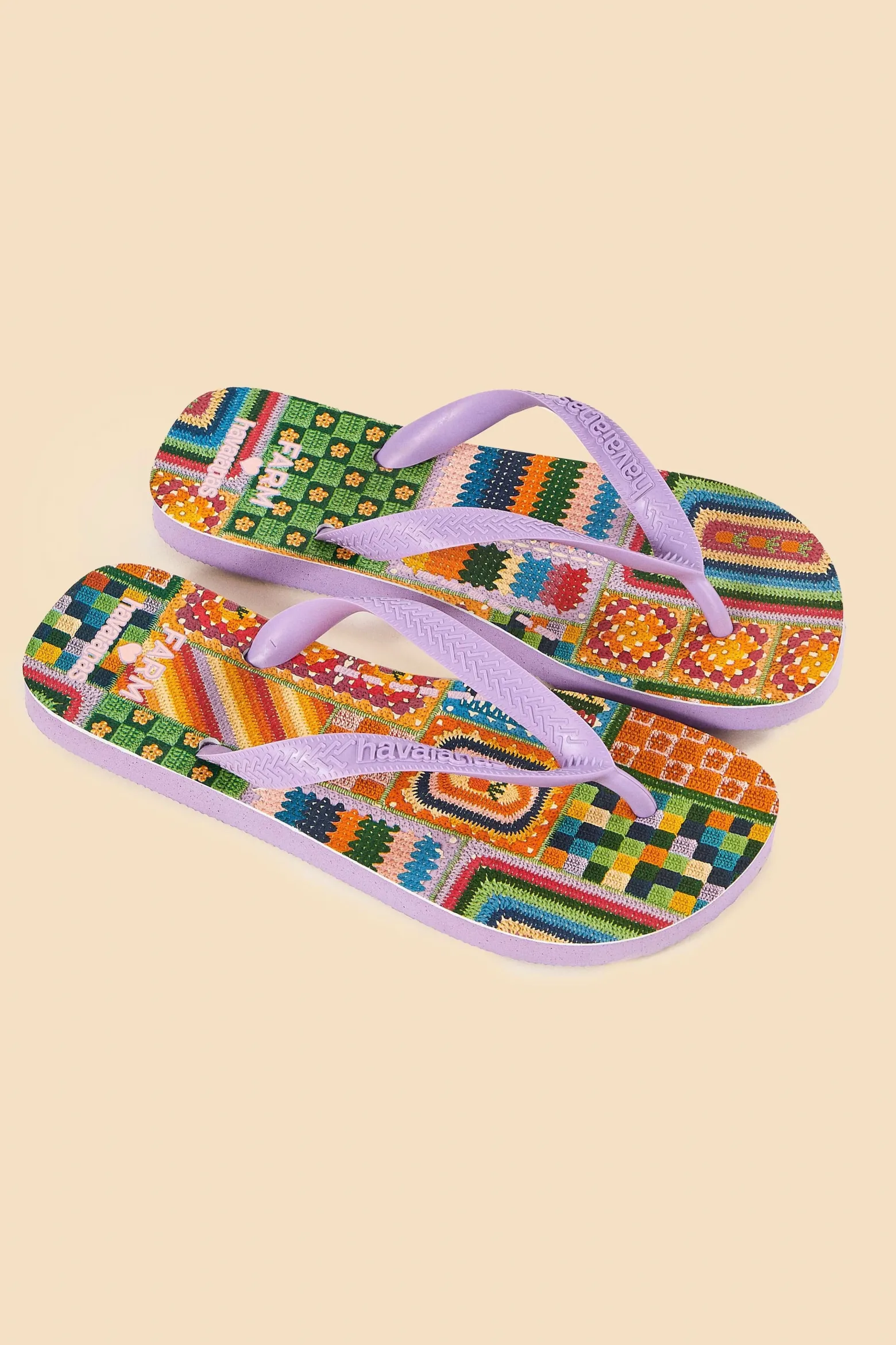 MIXED CROCHET HAVAIANAS SANDALS