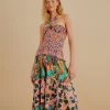  MIXED HEART IVY SCARF SLEEVELESS MIDI DRESS