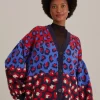  MIXED LEOPARDS KNIT CARDIGAN