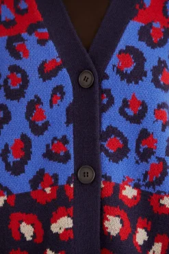  MIXED LEOPARDS KNIT CARDIGAN