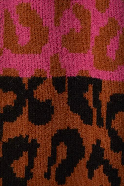  MIXED LEOPARDS KNIT CARDIGAN