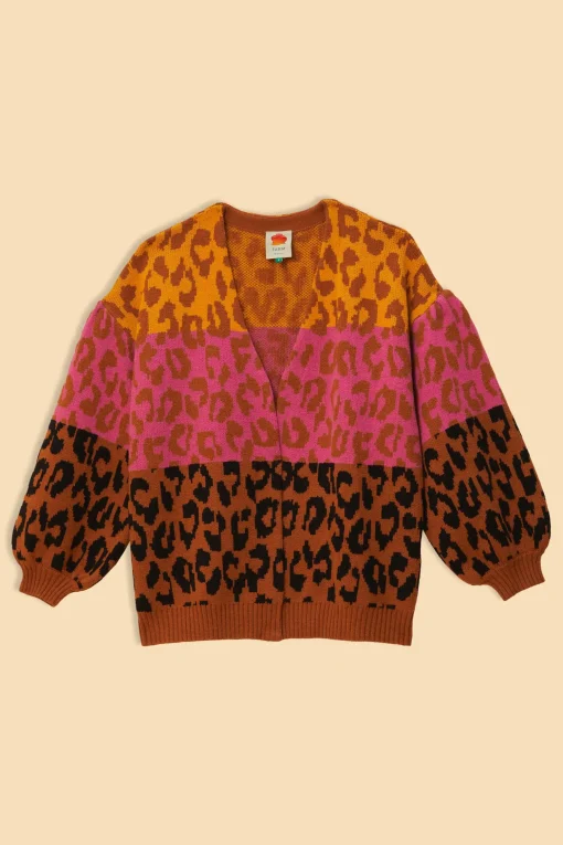  MIXED LEOPARDS KNIT CARDIGAN