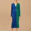  MIXED LEOPARDS KNIT MIDI CARDIGAN DRESS