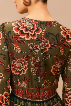  MULTICOLOR AINIKA FLORAL GARDEN MAXI DRESS