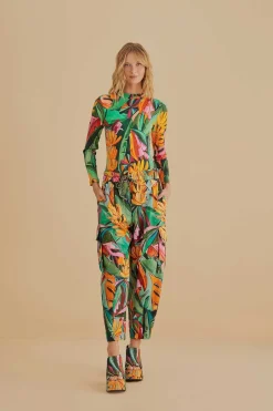 MULTICOLOR BANANA FOLIAGE PANTS