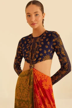  MULTICOLOR BANDANA DREAM CUT OUT MAXI DRESS