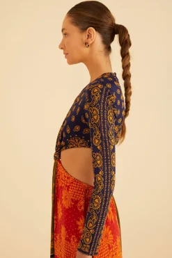  MULTICOLOR BANDANA DREAM CUT OUT MAXI DRESS