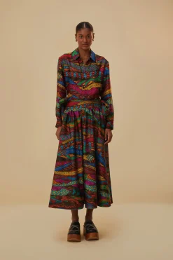  MULTICOLOR MIRAGE MIDI SKIRT