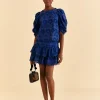  NAVY BLUE 3D STAR TEXTURE MINI SKIRT