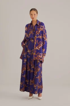  NAVY BLUE LEOPARDS KNIT CARDIGAN