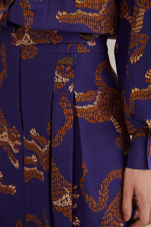  NAVY BLUE LEOPARDS TAILORED PANTS