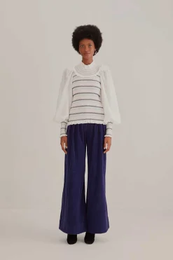  NAVY BLUE LOW WAISTED TAILORED PANTS