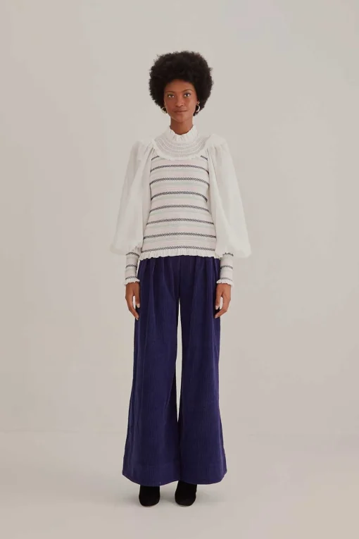  NAVY BLUE LOW WAISTED TAILORED PANTS
