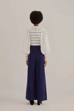  NAVY BLUE LOW WAISTED TAILORED PANTS