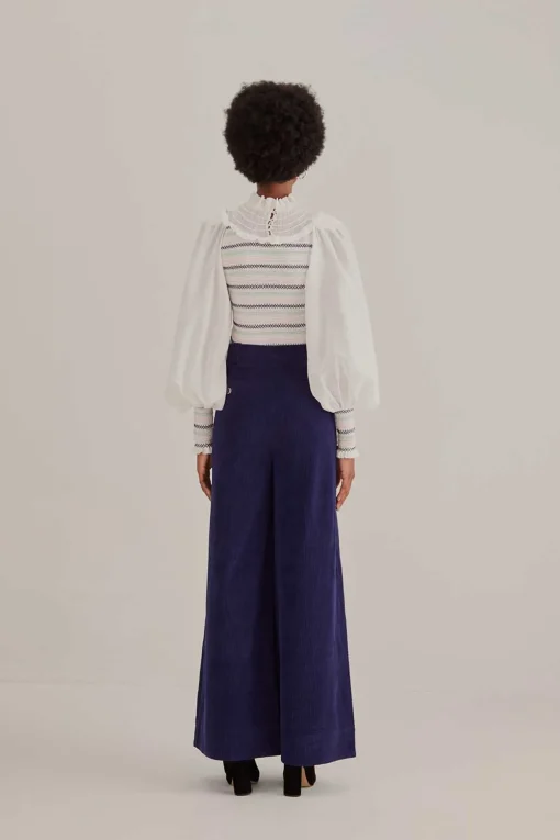 NAVY BLUE LOW WAISTED TAILORED PANTS