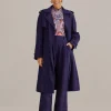  NAVY BLUE PINEAPPLE EYELET PANTS