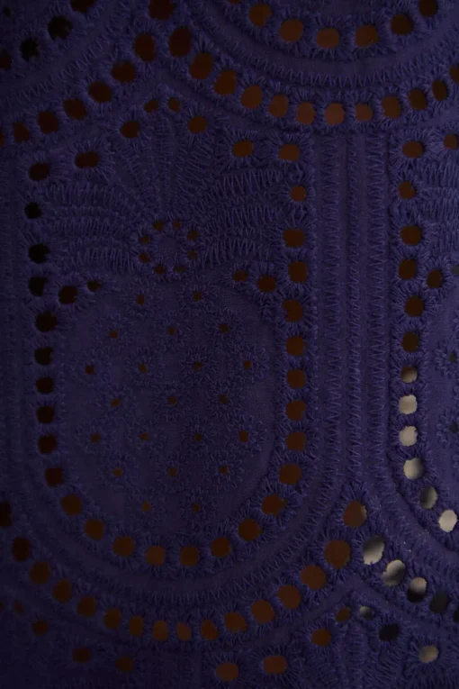  NAVY BLUE PINEAPPLE EYELET PANTS