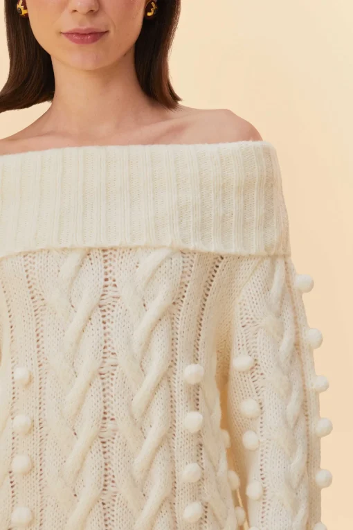  OFF-WHITE BRAIDED MIDI SWEATER DRESS
