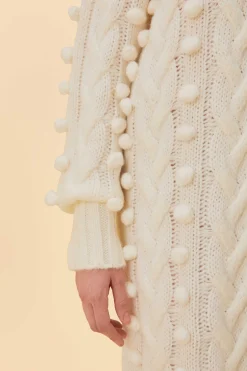  OFF-WHITE BRAIDED MIDI SWEATER DRESS