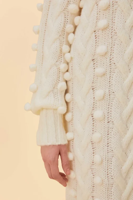  OFF-WHITE BRAIDED MIDI SWEATER DRESS
