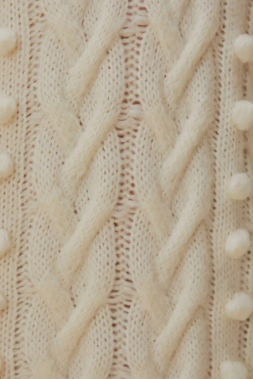  OFF-WHITE BRAIDED MIDI SWEATER DRESS