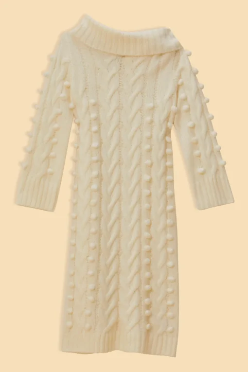  OFF-WHITE BRAIDED MIDI SWEATER DRESS