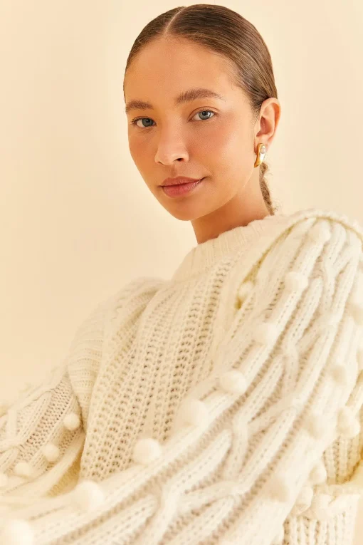  OFF-WHITE BRAIDED SWEATER