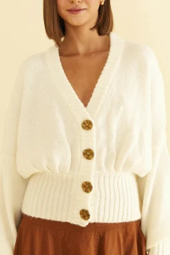  OFF-WHITE BUBBLE KNIT CARDIGAN