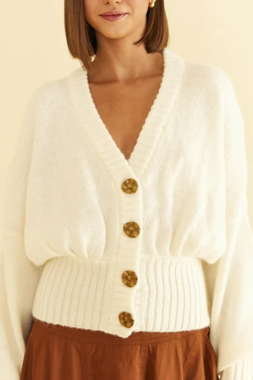  OFF-WHITE BUBBLE KNIT CARDIGAN
