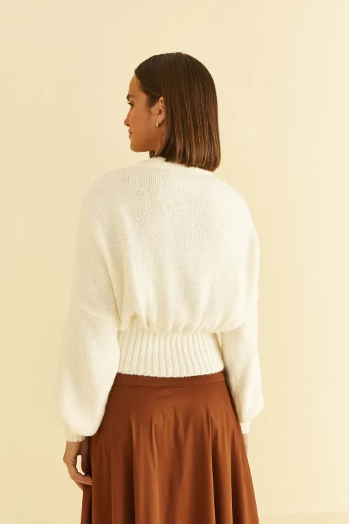  OFF-WHITE BUBBLE KNIT CARDIGAN
