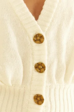  OFF-WHITE BUBBLE KNIT CARDIGAN