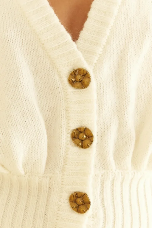  OFF-WHITE BUBBLE KNIT CARDIGAN