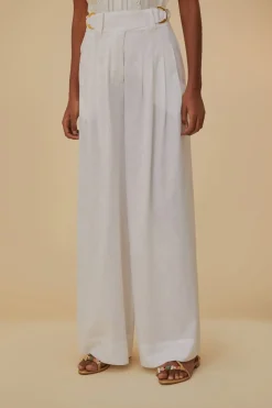  OFF-WHITE LINEN LOW WAIST PANTS